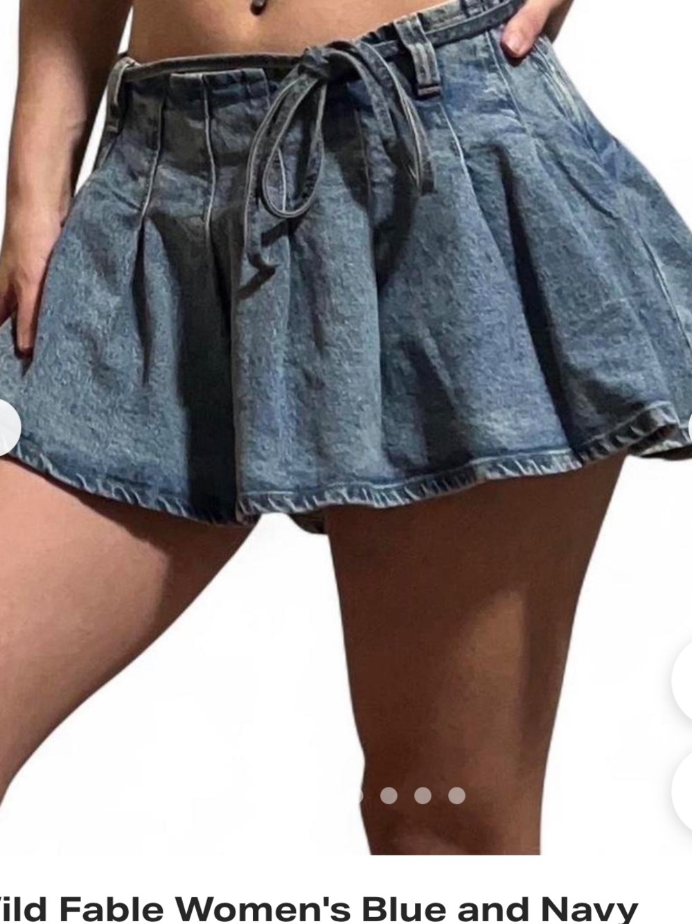 wild fable Blue Denim Pleated Mini Skirt